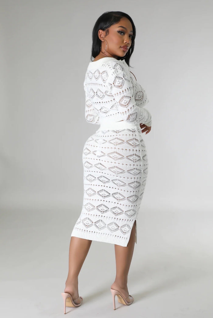 Fab......Knit Midi Skirt Set Good Time USA