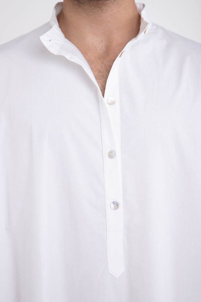 Fahed Buttoned Poplin Jellaba For Men