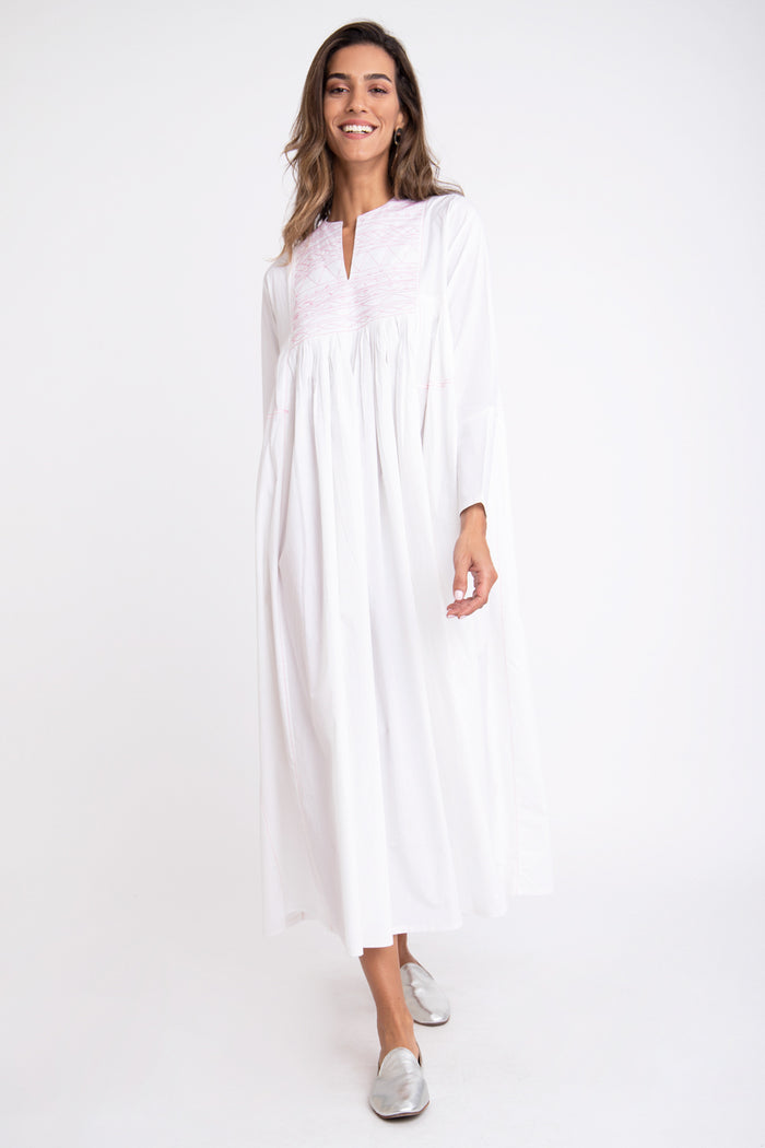 Farida Cotton Pink Thread Dress