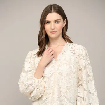 Fate Velvet Ruffle V-Neck Blouse