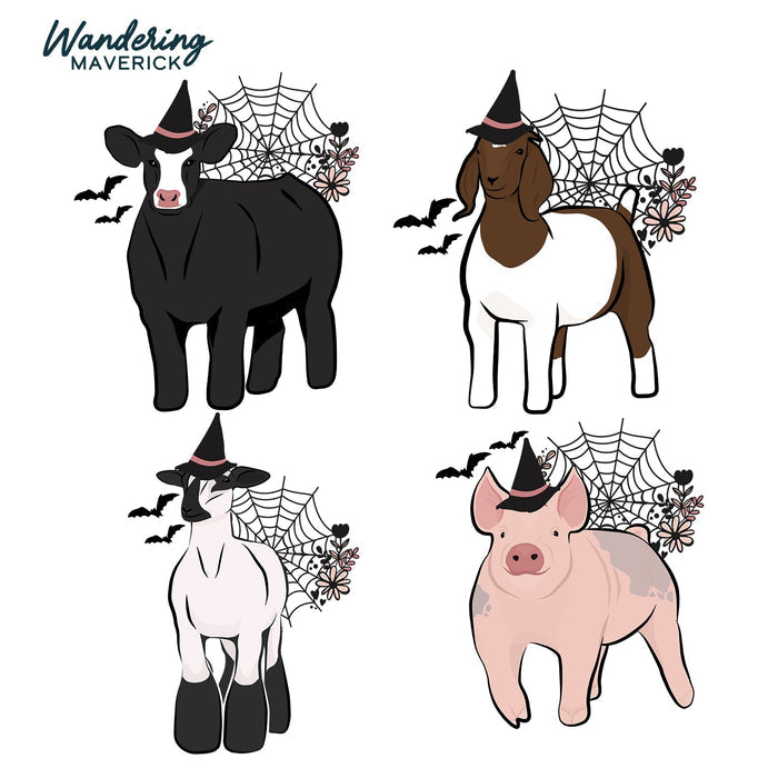 Floral Witch Animals - CHOOSE YOUR ANIMAL – Infant/Toddler/Youth