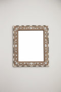 Flower Mother of Pearl Mirror With Bone