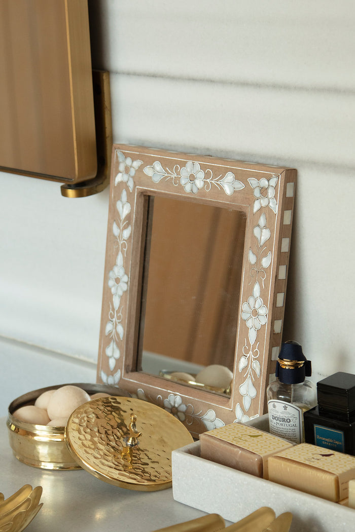 Flower Mother Of Pearl Mirror