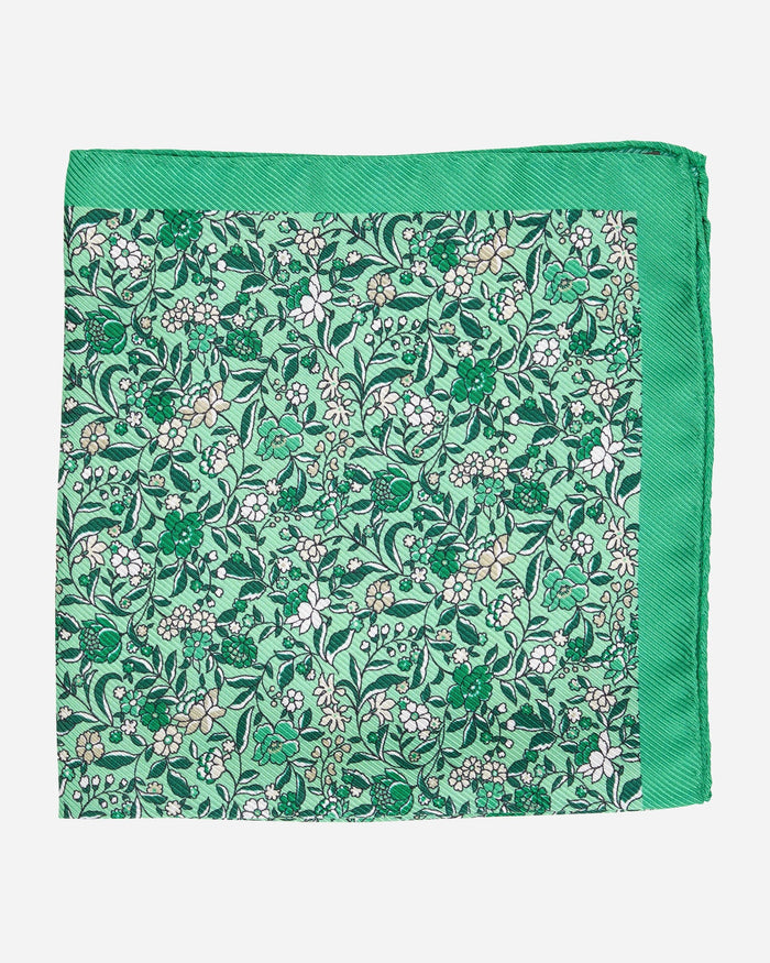 Forbes Green Pocket Square - Men's Pocket Squares at Menzclub