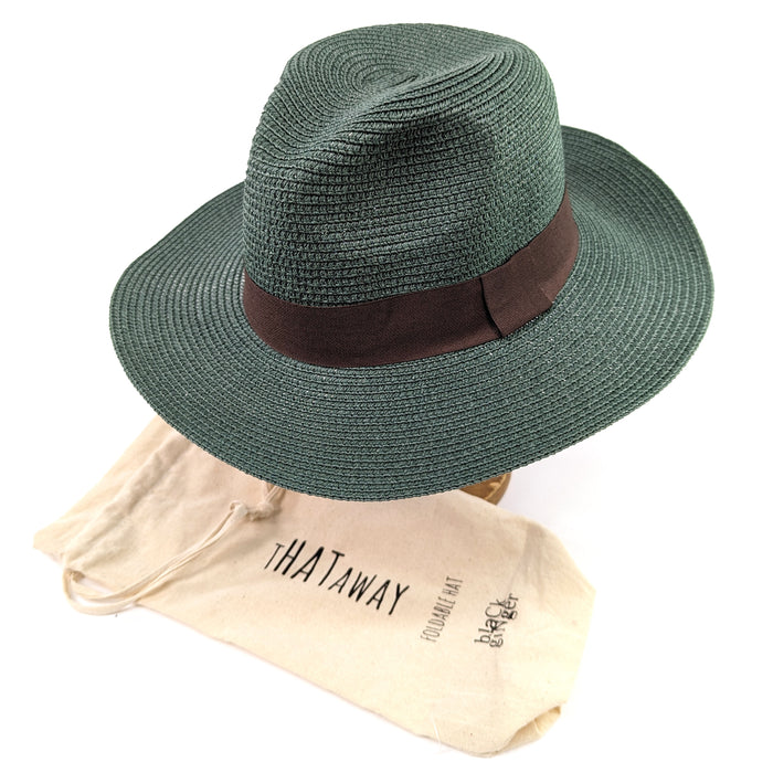 Forest Green Panama Folding Hat (57cm)