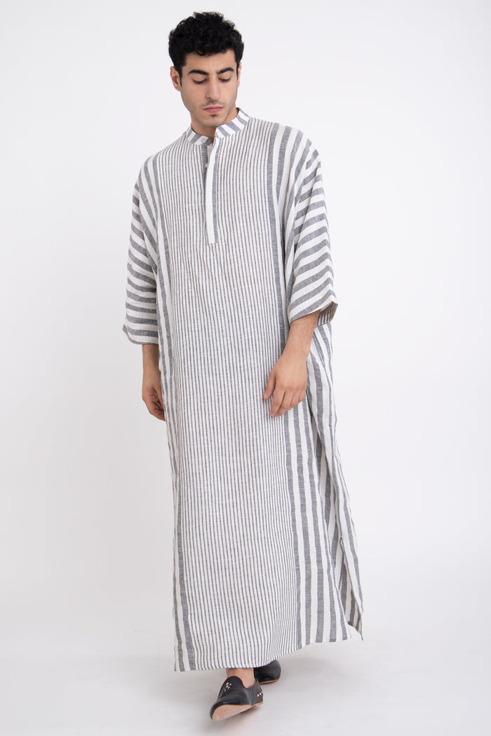 Frankie Linen Striped Jellaba