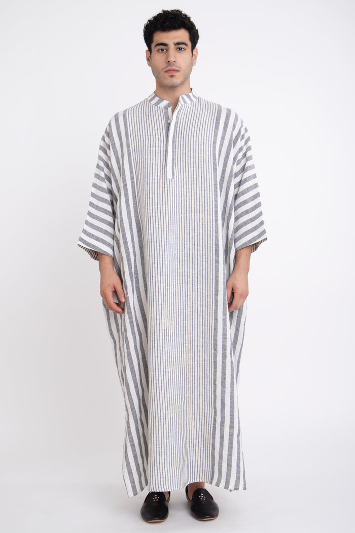 Frankie Linen Striped Jellaba