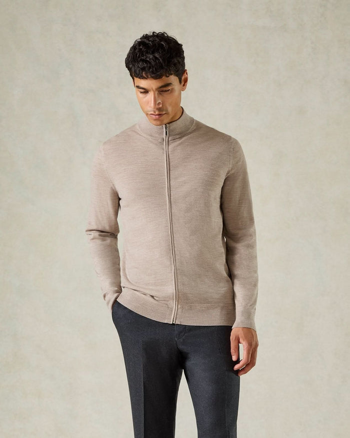 Fraser Ultrafine Merino Wool Full Zip Jumper