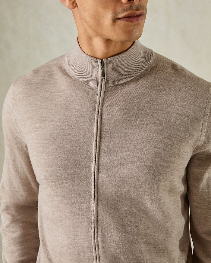Fraser Ultrafine Merino Wool Full Zip Jumper