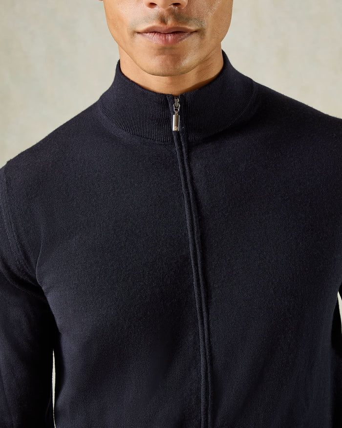 Fraser Ultrafine Merino Wool Full Zip Jumper