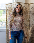 Gemma Long Sleeve Lace Top - Color Options Available! Very J Beige Floral