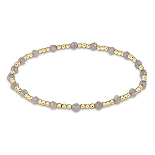 Gemstone Gold Sincerity Pattern 3mm Bead Bracelet Labradorite