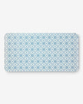 Geometric Floral Kitchen Mat in Blue