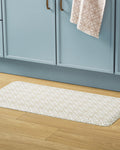 Geometric Floral Kitchen Mat in Natural