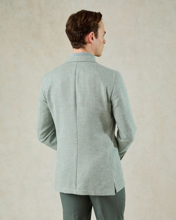Gilbert Cotton Silk Linen Viscose Blend Blazer Mint