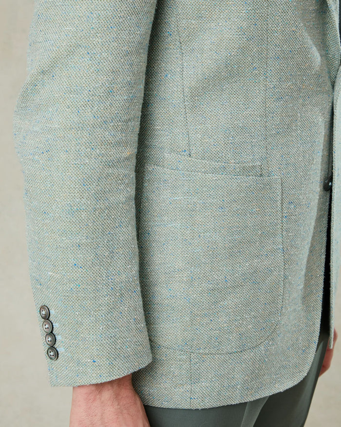 Gilbert Cotton Silk Linen Viscose Blend Blazer Mint