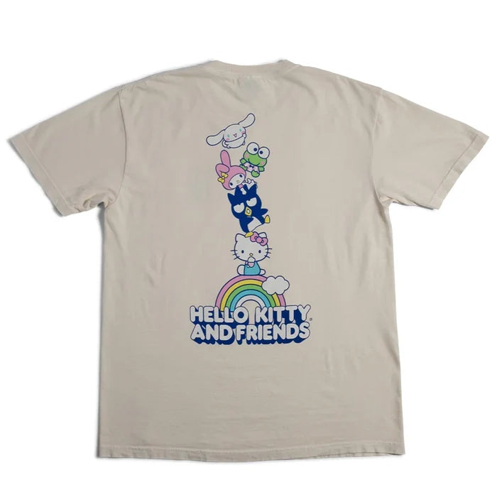 Girl X Hello Kitty Rainbow Stacked T-Shirt cream pure boardshop