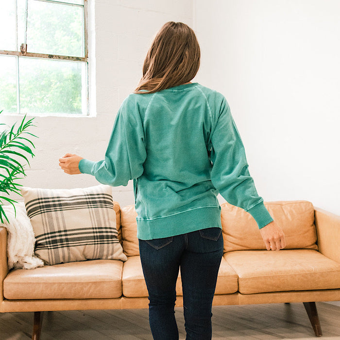 Girlfriend Crewneck Sweatshirt - Dark Green  Zenana