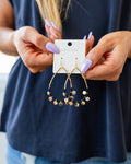 Gold and Black Beaded Teardrop Earrings SALE Crystals Trading Inc.