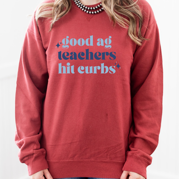 Good Ag Teachers Hit Curbs Blue– Crewneck