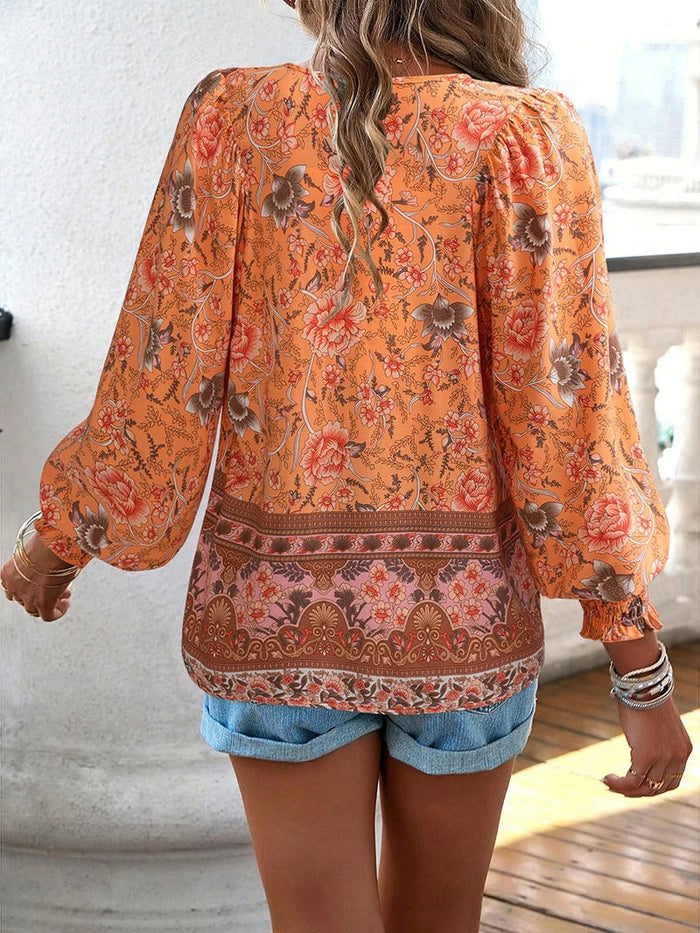 Grace | Floral Top  Orange