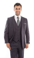 Gray 3-PC Slim Fit Stretch Suits For Men - Giorgio's Menswear