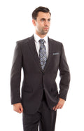 Gray Solid 2-PC Regular Modern Fit Suits For Men - Giorgio's Menswear