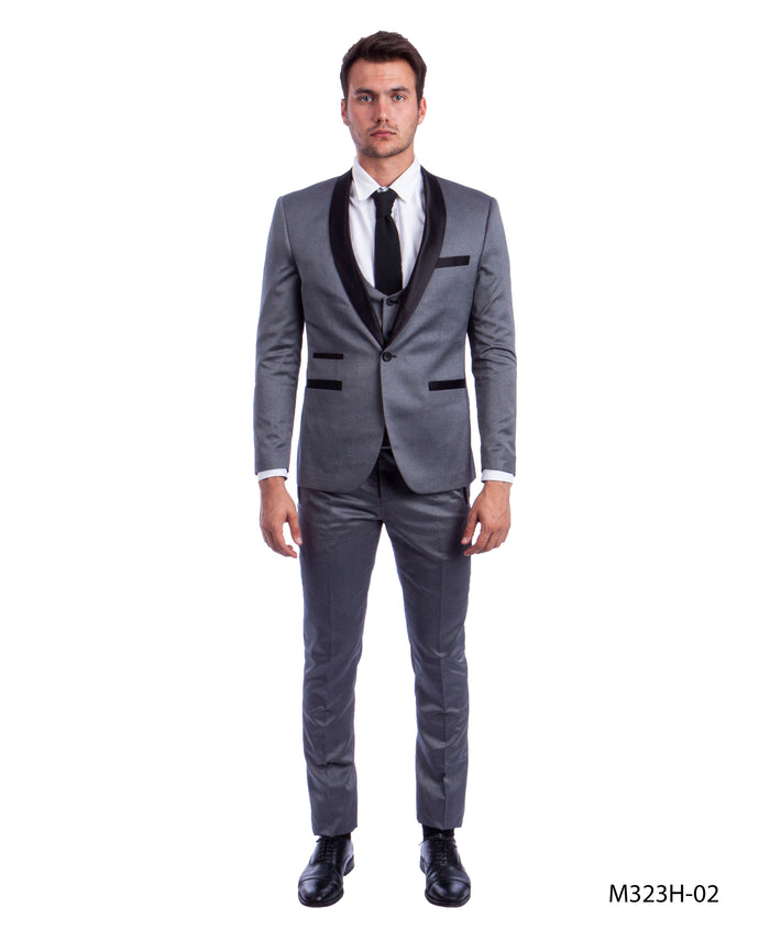 Gray/Black Suit For Men Formal Suits For All Ocassions - Giorgio's Menswear