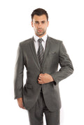 Green Slate Solid 2-PC Slim Fit Performance Stretch Suits For Men - Giorgio's Menswear