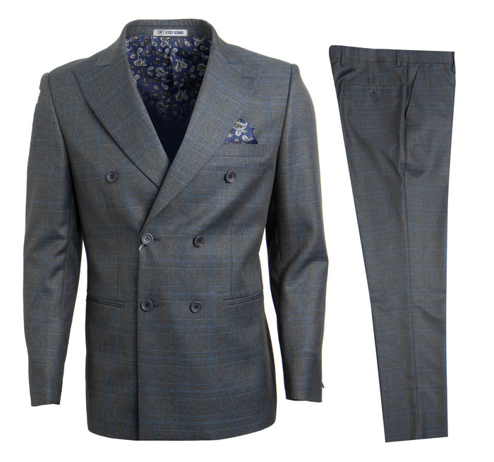 Grey Blue Stacy Adams Men's Suit - Giorgio's Menswear