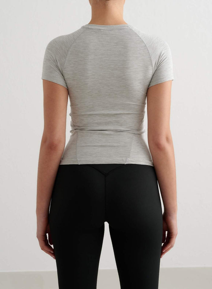 Grey Melange Soft Basic Short Sleeve