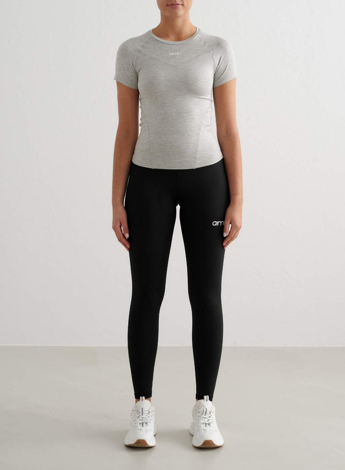 Grey Melange Soft Basic Short Sleeve