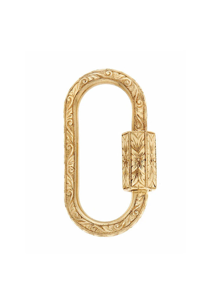 Hand Engraved Regular Lock - 14k Yellow Gold