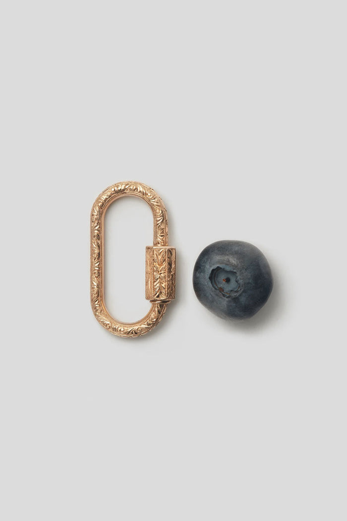 Hand Engraved Regular Lock - 14k Yellow Gold