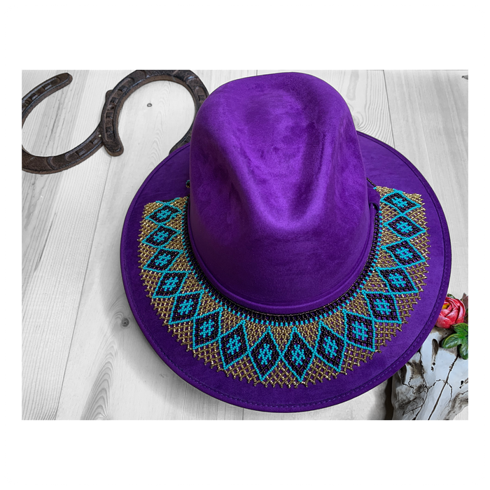 Hat with Beaded Hatband