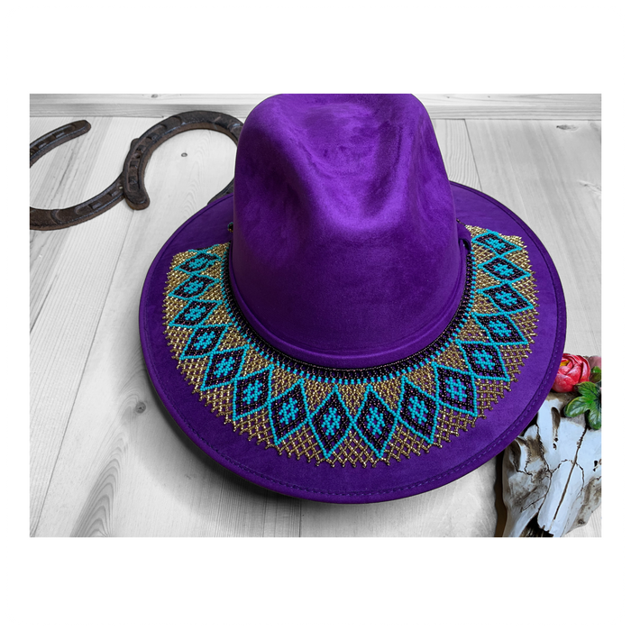 Hat with Beaded Hatband
