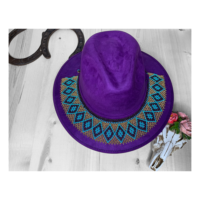 Hat with Beaded Hatband