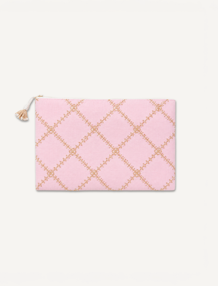 Hawwa Cotton Silk Pink Pouch