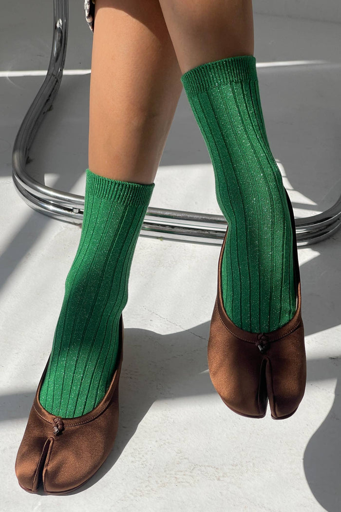 Her Socks Modal Lurex - Ash Glitter