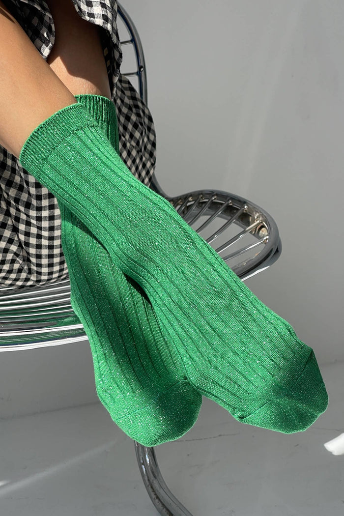 Her Socks Modal Lurex - Morning Mist