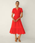 Hollie Midi Dress in Embroidered Flower