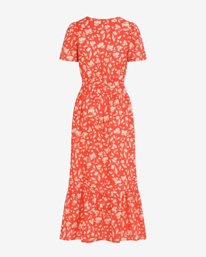 Hollie Midi Dress in Floral Poppy