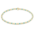 Hope Sincerity Pattern 2mm Bead Bracelet Turquoise