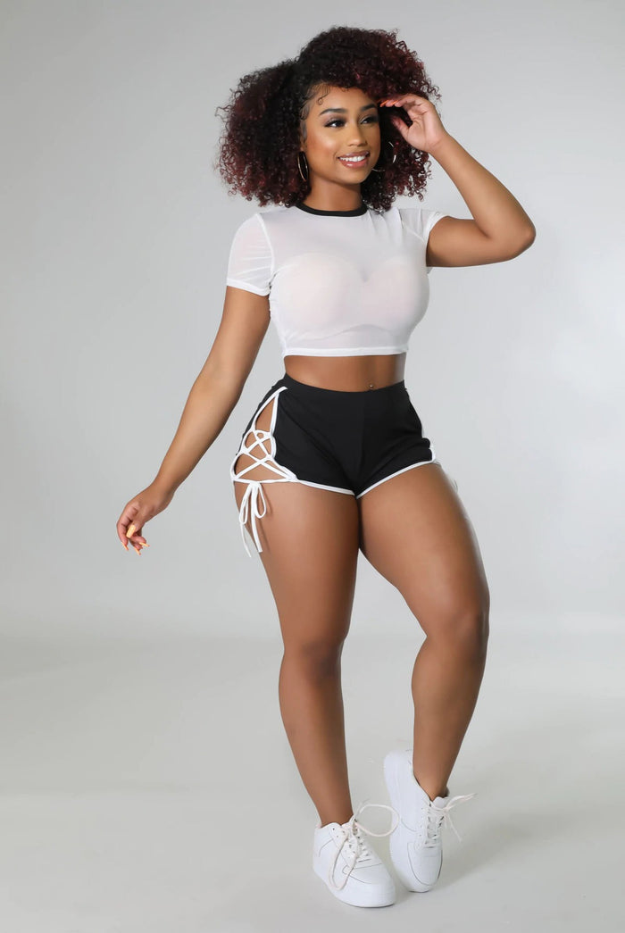 Hot Girl Summer Vibes......Side Tie Up Short Set May Pink Clothing