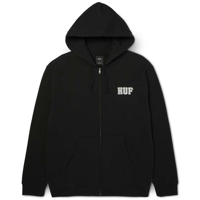 HUF Classic Logo Zip Hoodie black pure boardshop