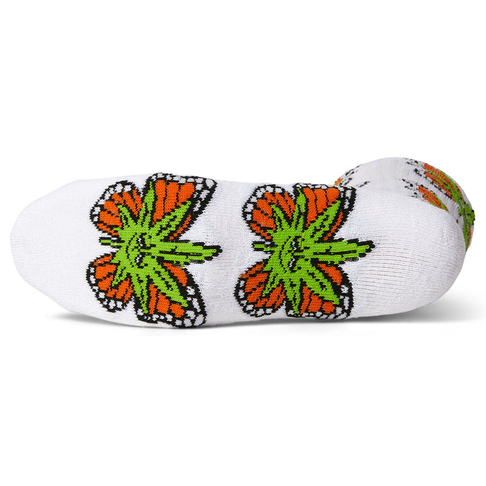 HUF Green Budderfly Socks White Pure Boardshop