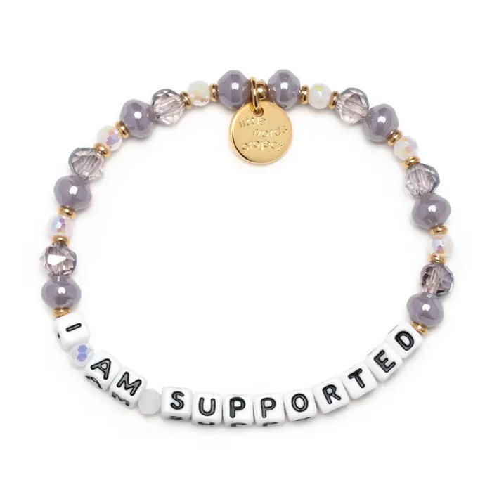 I am Supported Beaded Bracelet Power in Pink White