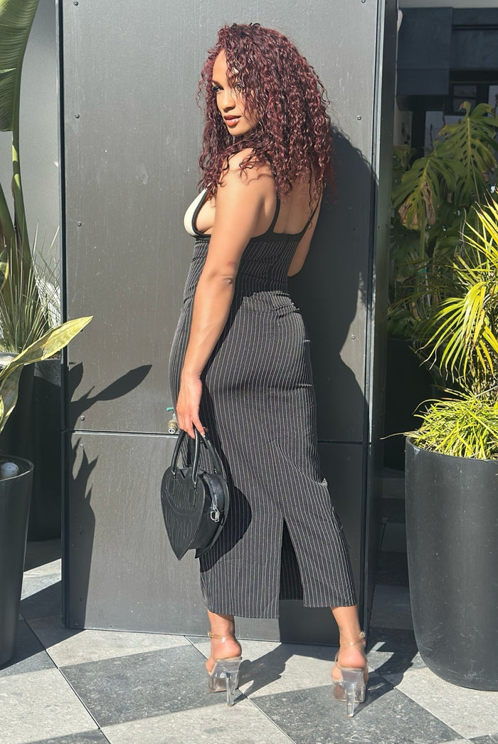 Im What You Need - Sleeveless Color Block Maxi Dress