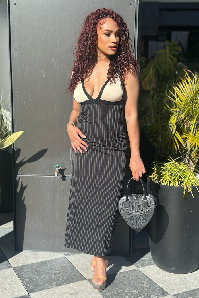 Im What You Need - Sleeveless Color Block Maxi Dress