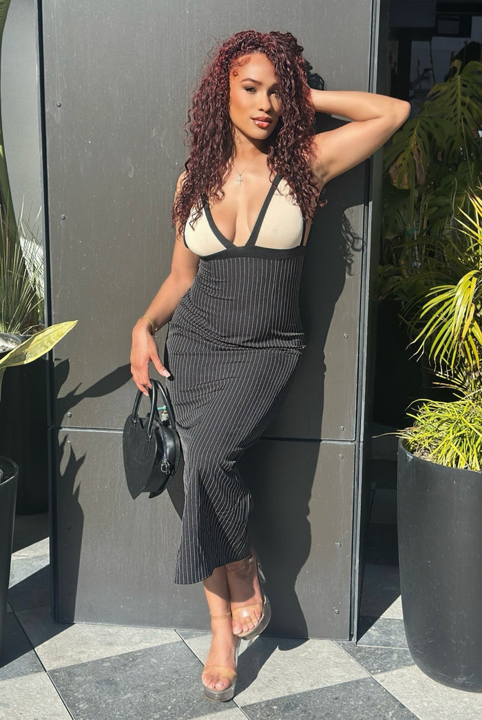 Im What You Need - Sleeveless Color Block Maxi Dress